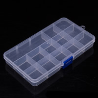 Jewelry Beads Container Plastic Rectangle 13 cells & transparent clear Sold By PC