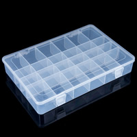 Jewelry Beads Container Plastic Rectangle transparent & 24 cells clear Sold By PC