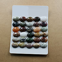 Edelsteen Cabochon, natuurlijk, verschillende grootte voor keus & platte achterkant & gemengd, gouden, Verkocht door Lot