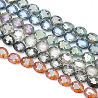 Crystal perle, Kristal, Stan Oval, šarene pozlaćen, faceted, više boja za izbor, 20x16x8mm, Rupa:Približno 1.5mm, Približno 30računala/Strand, Prodano Per Približno 27.5 inčni Strand