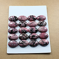 Rhodonite Cabochon, Plat Ovaal, natuurlijk, verschillende grootte voor keus & platte achterkant, Grade A, Verkocht door Lot