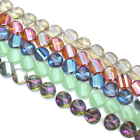 Draai Crystal kralen, Kristal, Twist, kleurrijke vergulde, gefacetteerde, meer kleuren voor de keuze, 18x8mm, Gat:Ca 1mm, Ca 35pC's/Strand, Per verkocht Ca 24 inch Strand