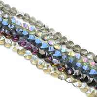 Heart Crystal Beads colorful plated faceted Approx 1mm Approx Sold Per Approx 29 Inch Strand