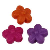 Solid Color Akryl perler, Flower, ensfarvet, blandede farver, 10.5x6mm, Hole:Ca. 1mm, 2Tasker/Lot, Ca. 1770pc'er/Bag, Solgt af Lot