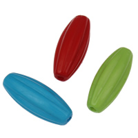 Grânulos acrílicos de cor sólida, acrilico, Oval, cores misturadas, 19x7mm, Buraco:Aprox 1mm, 2Bolsasbolsa/Lot, Aprox 990PCs/Bag, vendido por Lot