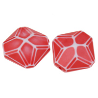 Chemical Wash Acrylic Beads Rhombus faceted red Approx 1mm Approx Sold By Lot