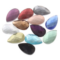 Glas Cabochons, Tropfen, flache Rückseite & facettierte, keine, 11x18x3mm, 220PCs/Tasche, verkauft von Tasche