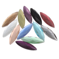 Staklo Cabochons, Konj očiju, stan natrag & faceted, više boja za izbor, 10x32x4mm, 110računala/Torba, Prodano By Torba