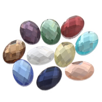 Glass Cabochons Oval flat back & faceted Sold By Bag