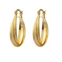 Gets® sieraden Earring, Messing, 18K vergulde, nikkel, lood en cadmium vrij, 20x34mm, Verkocht door pair