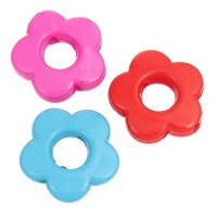 Opaque Acrylic Beads Flower solid color mixed colors Approx 1mm Approx Sold By Bag