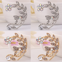 Fashion Øreringe Cuff, Zinc Alloy, Dragonfly, forgyldt, med rhinestone, flere farver til valg, nikkel, bly & cadmium fri, 35x40mm, Solgt af PC