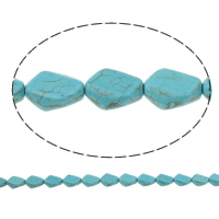 Turquoise Kralen, Synthetische Turquoise, blauw, 20x15x8mm, Gat:Ca 1.5mm, Lengte Ca 15 inch, 50strengen/Bag, Ca 20pC's/Strand, Verkocht door Bag