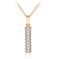 Gets® Smycken Halsband, Mässing, Rektangel, 18K guldpläterad, oval kedja & med cubic zirconia & fasetterad, nickel, bly och kadmium gratis, 4x26mm, Såld Per Ca 17.5 inch Strand