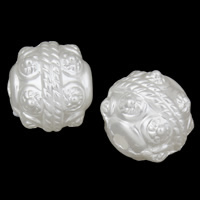 ABS plastikas pearl Rutuliukas, Būgno, baltas, 10x11mm, Skylė:Apytiksliai 2mm, 2Krepšiai/Pirkimo, Apytiksliai 950kompiuteriai/Krepšys, Pardavė Pirkimo