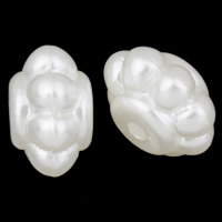 ABS plastik perle Bead, Flower, hvid, 12x19mm, Hole:Ca. 3mm, 2Tasker/Lot, Ca. 240pc'er/Bag, Solgt af Lot