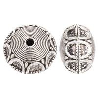 Sinc Alloy Maol Beads, Babhta Maol, dath airgid antique plátáilte, luaidhe & caidmiam saor in aisce, 13x18mm, Poll:Thart 2mm, 10ríomhairí pearsanta/Mála, Díolta De réir Mála