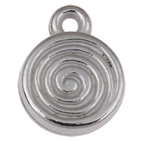 Akryl Häng, Flat Round, silver pläterad, 10x13x3mm, Hål:Ca 3x1mm, 2Väskor/Lot, Ca 2200PC/Bag, Säljs av Lot