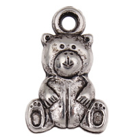 Akryl Häng, Bear, antik silver pläterad, 10x15x5mm, Hål:Ca 2mm, 2Väskor/Lot, Ca 4100PC/Bag, Säljs av Lot