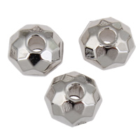 Tanjur akril perle, Rondelle, srebrne boje pozlaćen, faceted, 6x4mm, Rupa:Približno 1mm, 2Torbe/Lot, Približno 5000računala/Torba, Prodano By Lot