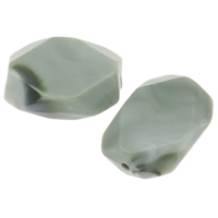 Čvrsta Boja akril perle, Stan Oval, faceted & jednobojnu, grašak zelena, 15x10x5.50mm, Rupa:Približno 1mm, 2Torbe/Lot, Približno 600računala/Torba, Prodano By Lot