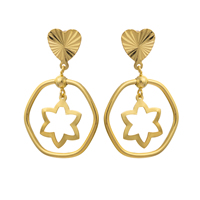 Gets® Jewelry Earring Brass 18K gold plated flower cut nickel lead & cadmium free Sold By Pair