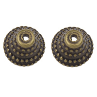 Akryl Bead Cap, Cone, antik bronze farve forgyldt, hamret, 14x10mm, Hole:Ca. 2mm, 2Tasker/Lot, Ca. 140pc'er/Bag, Solgt af Lot