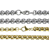 Stainless Steel Chain Ogrlica, Nehrđajući čelik, pozlaćen, Kutija lanac, više boja za izbor, 6mm, Dužina Približno 23.5 inčni, 10pramenovi/Lot, Prodano By Lot