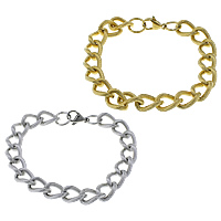 Bracciale gioielli in acciaio inossidabile, acciaio inox, placcato, Twist ovale, nessuno, 15.50x10.50x2.50mm, Lunghezza Appross. 8.5 pollice, 20Strandstrefolo/lotto, Venduto da lotto