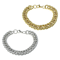 Edelstahl Schmuck Armband, plattiert, Seil-Kette, keine, 12mm, Länge ca. 8.5 ZollInch, verkauft von Menge