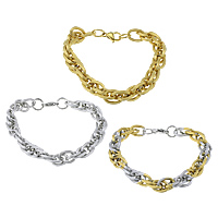 Stainless Steel Jewelry Bracelet plated rope chain Length Approx 8.5 Inch Sold By Lot