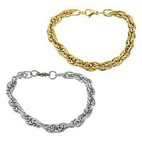 Stainless Steel Jewelry Bracelet plated rope chain Length Approx 8.5 Inch Sold By Lot