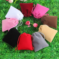 Jewelry Pouches Bags Velveteen with Nylon Cord mixed colors Sold By Lot