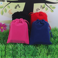 Jewelry Pouches Bags Velveteen with Nylon Cord mixed colors Sold By Lot