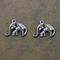 Zinklegierung Tier Anhänger, Elephant, antik silberfarben plattiert, frei von Nickel, Blei & Kadmium, 20x15x3.50mm, Bohrung:ca. 1.5mm, 300PCs/Menge, verkauft von Menge