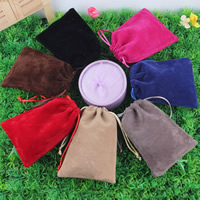 Jewelry Pouches Bags Velveteen with Nylon Cord mixed colors Sold By Lot