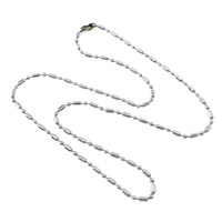 Iron Halsband Kedja, Järn, platina pläterad, kulkedja, nickel, bly och kadmium gratis, 5x2mm, 2mm, Längd Ca 19 inch, 100Strands/Lot, Säljs av Lot