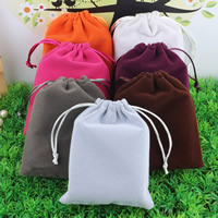 Jewelry Pouches Bags Velveteen with Nylon Cord mixed colors Sold By Lot