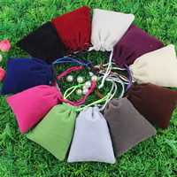 Jewelry Pouches Bags Velveteen with Nylon Cord mixed colors Sold By Lot