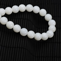 Grânulos de molusco gigante, caneladas gigante, Roda, naturais, branco, 6mm, Buraco:Aprox 1mm, Aprox 65PCs/Strand, vendido para Aprox 15.5 inchaltura Strand