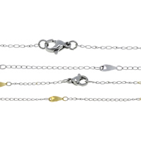 Rozsdamentes acél Nekclace Chain, Stainless Steel, galvanizált, csavarja ovális lánc, több színt a választás, 7x3x0.6mm, 13mm, Hossz Kb 17 inch, 10Strands/Lot, Által értékesített Lot