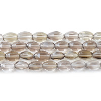 Naturalny kwarc dymny koraliki, Owal, Naturalne, fasetowany, 8x13mm, otwór:około 1mm, około 30komputery/Strand, sprzedawane na około 15.5 cal Strand