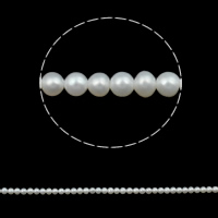 Kartoffel ferskvandskulturperle Beads, Ferskvandsperle, naturlig, hvid, 2-3mm, Hole:Ca. 0.8mm, Solgt Per Ca. 15.5 inch Strand