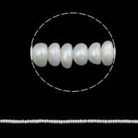 Button Gekweekte Zoetwater Parel kralen, Knop, natuurlijk, wit, 3-3.5mm, Gat:Ca 0.8mm, Per verkocht Ca 15.5 inch Strand