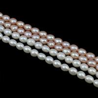 Rice Kulturan Slatkovodni Pearl perle, Riža, prirodan, više boja za izbor, 5-6mm, Rupa:Približno 0.8mm, Prodano Per Približno 15 inčni Strand