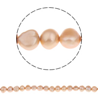 Barokna Kulturan Slatkovodni Pearl perle, prirodan, roze, 7-8mm, Rupa:Približno 0.8mm, Prodano Per Približno 15 inčni Strand