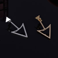 Zinc Alloy Cartoon Split Earring, roestvrij staal oorbel bericht, Driehoek, plated, meer kleuren voor de keuze, nikkel, lood en cadmium vrij, 40x20mm, 3paren/Bag, Verkocht door Bag