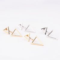 Zinc Alloy Tegneserie Split ørering, rustfrit stål ørering indlæg, Triangle, forgyldt, flere farver til valg, nikkel, bly & cadmium fri, 22mm,15mm, 3par/Bag, Solgt af Bag