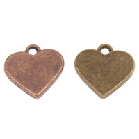 Colgantes de Aleación de Zinc en Forma de Corazón, chapado, más colores para la opción, libre de níquel, plomo & cadmio, 17x16.50x2mm, agujero:aproximado 1.5mm, 10PCs/Bolsa, Vendido por Bolsa