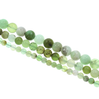 Australien Jade Bead, Rund, naturlig, olika storlek för val, Hål:Ca 1mm, Såld Per Ca 15 inch Strand